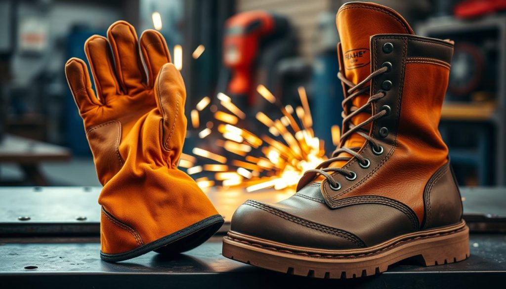 welding gloves and boots